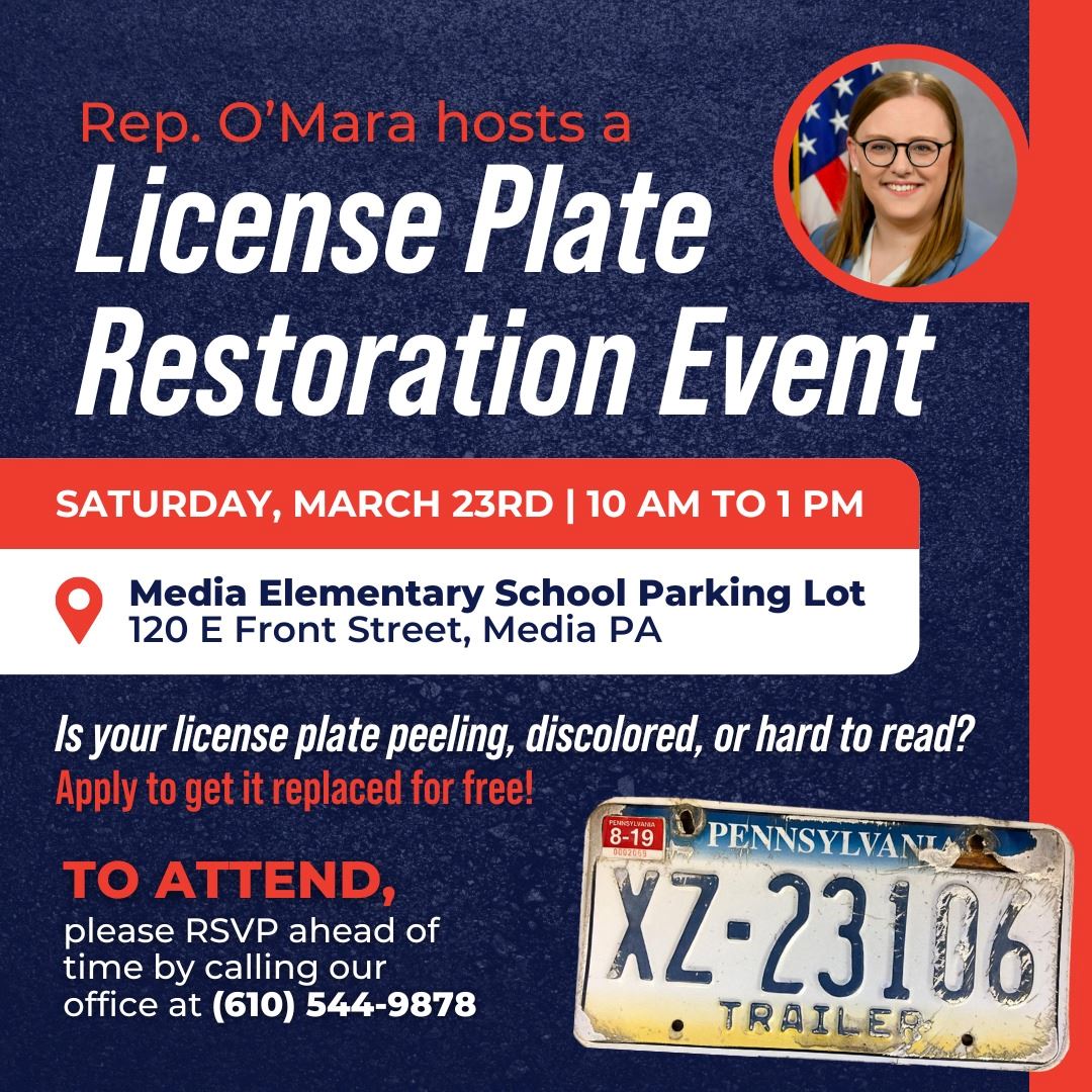 Rep. Omara License Plate Restoration Event